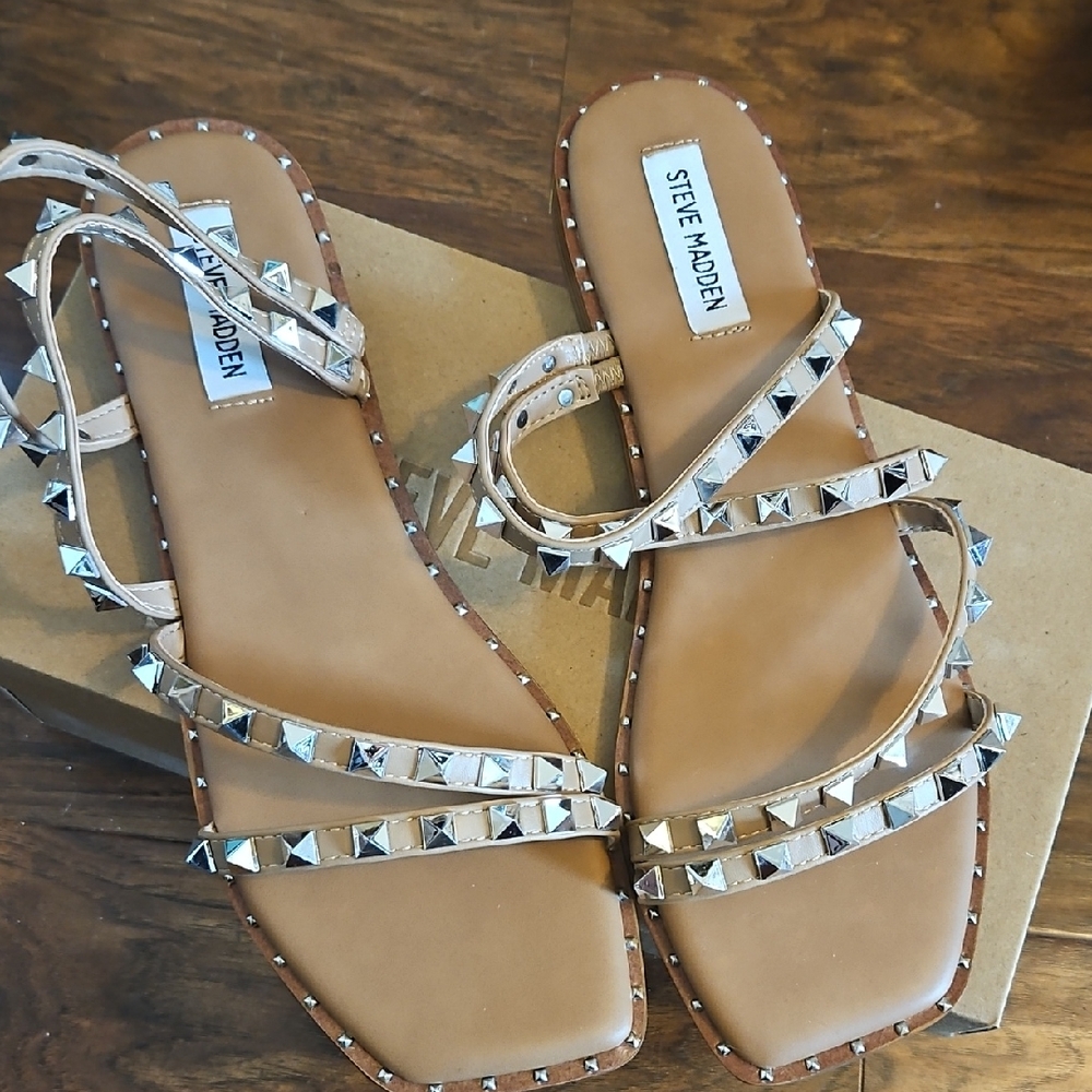 Steve Madden Tan Studded Women's Sandals
